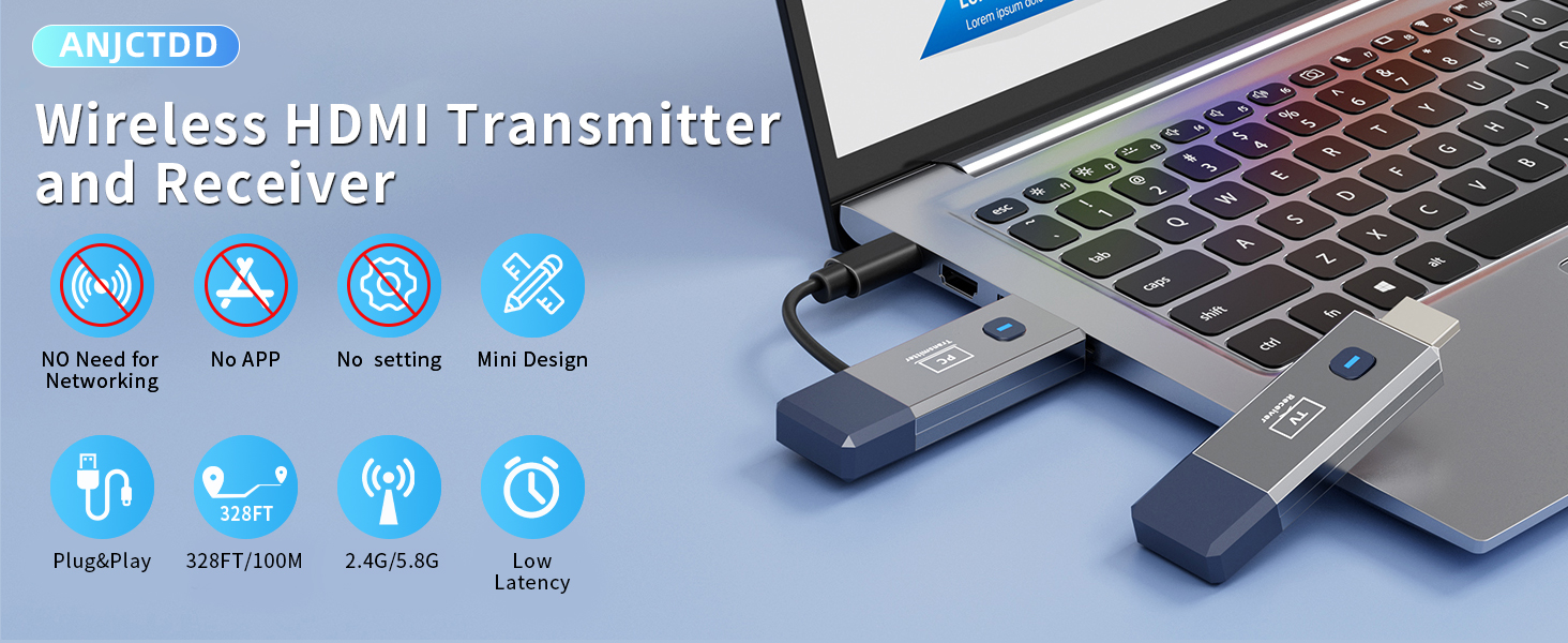Wireless HDMI Transmitter and Receiver