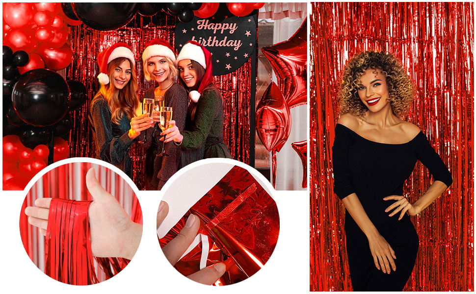 red backdrop party streamers christmas decorations backdrop curtains carnival casino theme party