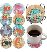 Eisdroma 8 Pcs Diamond Painting Coasters, Diamond Art Coasters Kits with Holder, DIY Diamond Dotz...