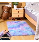 Mhyup 2x3 Rainbow Rug for Bedroom Living Room, Fluffy Small Area Rug Soft Shag Carpet for Kids Bo...