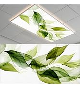 2 Pack Fluorescent Light Covers- 4 x 2 Feet Magnetic Ceiling Light Cover Room Supplies (Green Lea...