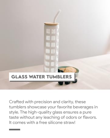 glass water tumblers with silicone sleeves with time markings for drinking