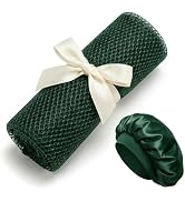 African Net Sponge, Exfoliating Body Scrubber, Soft Satin Silk Bonnet for Men Women Hair Bonnet f...