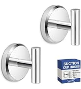 HOME SO Suction Cup Hooks T Shape (2 or 4 Pack) (Chrome, 2, Count)