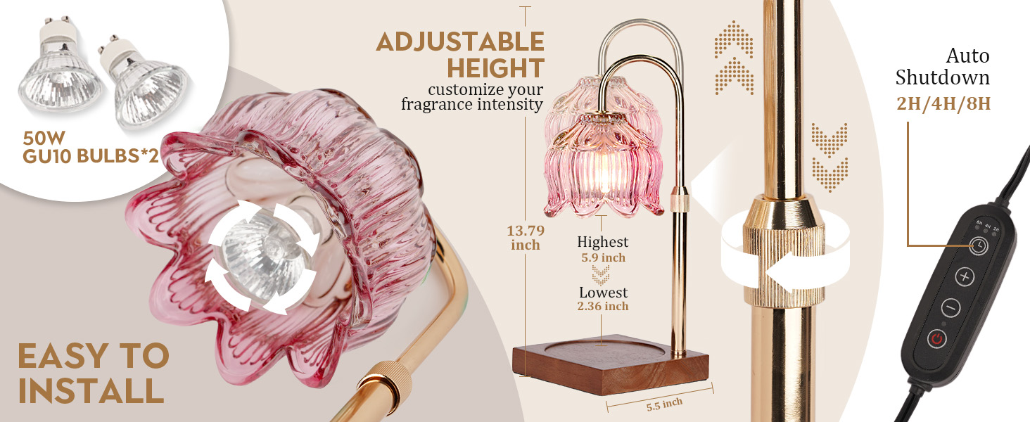 Candle Warmer Lamp with Timer Dimmable