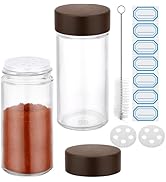Segarty 3oz Spice Jar with Wood Lids, 2 PCS 90ml Glass Round Salt Jars with Shaker Lid, Clear Emp...