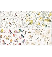 Inisajace Spring Placemats Set of 4-12x18 Inch Spring Floral Bird Themed Placemats, Seasonal Summ...