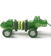 WoodenEdu Baby Toys Car,Wooden Pull Along Toddler Toy, Developmental Toy for 1 Year Old Girl Boy ...