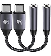 USB C to 3.5mm Dongle Adapter (2 Packs) , Stouchi Type C Headphone Audio Jack Cable Cord Hi-Fi DA...