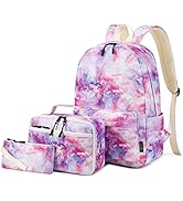 Imyth Backpack for Teen Girls School Gift Bookbag Lunch Box Pencil Bag 3 in 1 Set