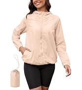 PITINAN Rain Jacket Women Lightweight Waterproof Windbreaker Jacket Hooded Packable Rain Coats fo...