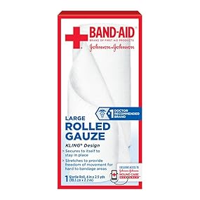 BAND-AID Brand of First Aid Products Rolled Gauze, 4 Inches by 2.5 Yards
