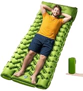 Oramoose Camping Sleeping Pad, Ultralight Camping Mat with Pillow Built-in Foot Pump, Inflatable ...