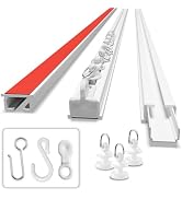 Self Adhesive Curtain Track No Drill Ceiling Curtain Track, Peel and Stick Curtain Rail Renter Fr...