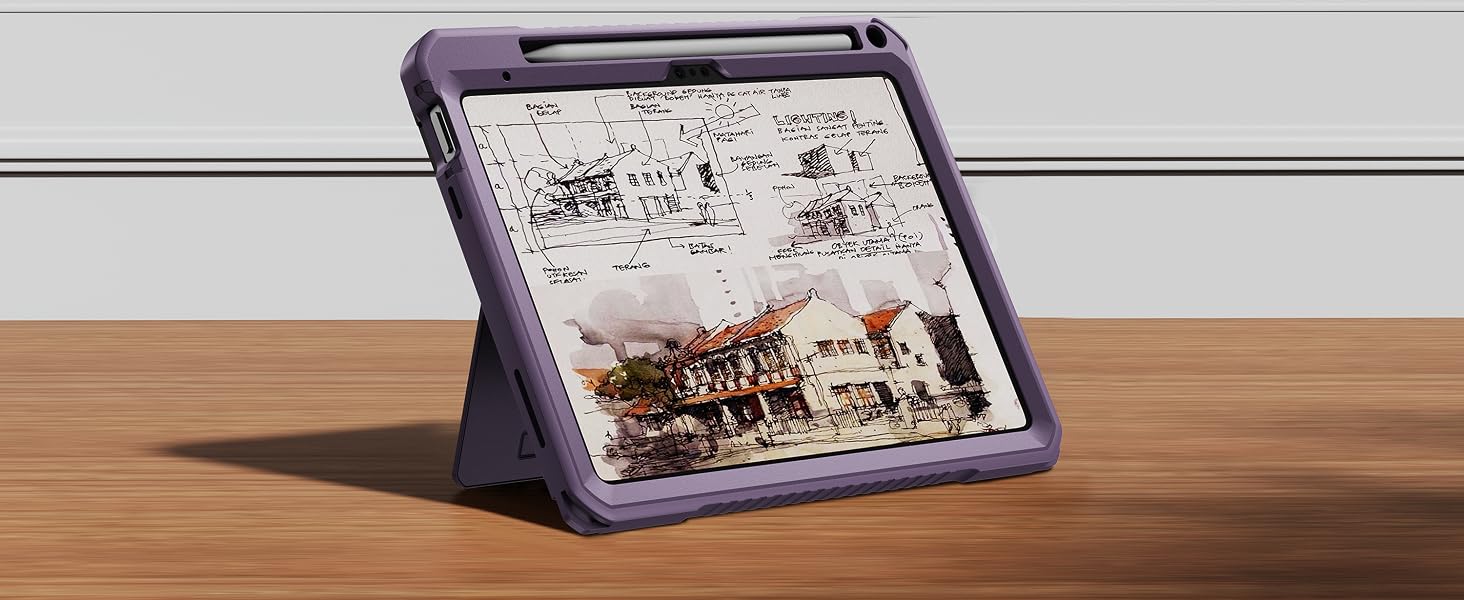 Dexnor for iPad (A16) 11th/10th Generation Case built in Pencil Holder