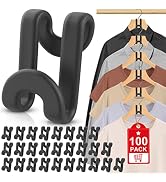 100Pcs Clothes Hanger Connector Hooks, Cascading Hangers Space Saving Plastic Hanger Hooks Space ...