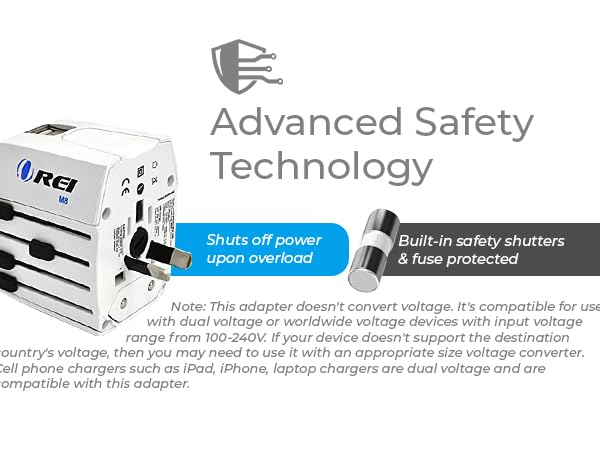 world travel plug adapter m8 max by orei