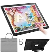 ZEXALIGHT A3 Rechargeable Light Box for Tracing Drawing, 8 Adjustable Angles LED Light Pad with 3...