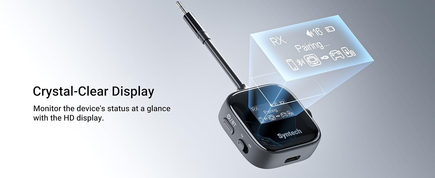 HD display bluetooth dongle adapter transmitter