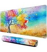 Lokigo Big Desk Pad Life Tree, Colorful Large Gaming Mouse Pad, Waterproof Mousepad for Desk Rubb...