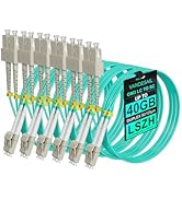 VANDESAIL 6 Pack LC to SC Fiber Patch Cable OM3 (UL List), Multi Mode Fiber Optical 10G Duplex 2m...