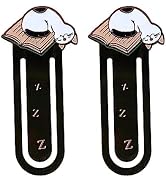2Pcs Cute Sleeping Cat Metal Bookmark for Cat Lovers Book Marker Lovely Home Supplies School Office