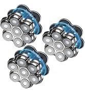 Magnetic Head Shaver Replacement Heads 7 Double Ring Waterproof Rotary Razor Blades for Bald Men ...