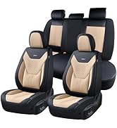 Coverado Car Seat Covers Full Set, Front Seat Covers with Lumbar Support and Back Seat Cover Wate...