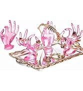 ZOOFOX 4 Pack Hand Jewelry Display Holder, Polyresin Mannequin Shaped Jewelry Organizer, Preppy J...
