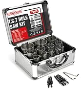 ANGELSWORD Carbide Hole Saw Kit, 19 PCS TCT Hole Saw Set 9/16"-2-1/8" (14-54mm) with M35 Cobalt, ...