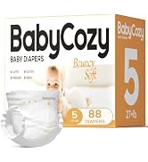 Hypoallergenic Baby Diapers Size 5(27+lb),88 Count Babycozy Dry Disposable Diapers Bouncy Soft,0....