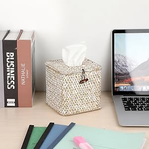 Woven Rectangle Tissue Box for Desk