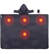 iClimb Heated Blanket with Hood and 5V 5000mAH Battery Pack (Dark Grey) | for All Season Outdoor ...