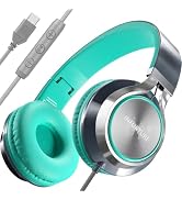 USB C Headphones Wired with Microphone Tangle-Free Plaiting Line,Over Ear Headphones,Lightweight ...
