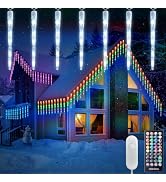 Color Changing Icicle Lights Outdoor 32.8FT 20 Tubes 100 LED Smart Christmas Lights, 39 Color Mod...
