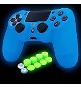 HLRAO Blue Controller Skin Silicone Grip Glow in Dark Protective Case Compatible with PS4/Slim/Pr...
