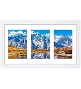 Vittanly 8x14 Picture Frames Collage Wall Decor, Displays 3Pcs 4x6 Pictures with Mat or 1Pcs 8x14...