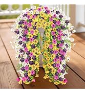 Doxcore Artificial Hanging Flowers for Outdoors, 6PCS Faux Silk Artificial Flowers for Outdoors, ...