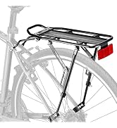 YONTUO Rear Bike Rack,Bike Cargo Rack,Bicycle Pannier Rack with Extra Long Tubular Rack Bike Moun...