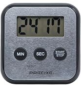 Precixe Compact Stainless Steel Digital Timer | High-Contrast LCD Display | Countdown and Countup...