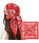 RIIQIICHY Head Scarf Like Silk Satin Hair Scarf for Women Sleeping Square Designer Scarf for Hair...