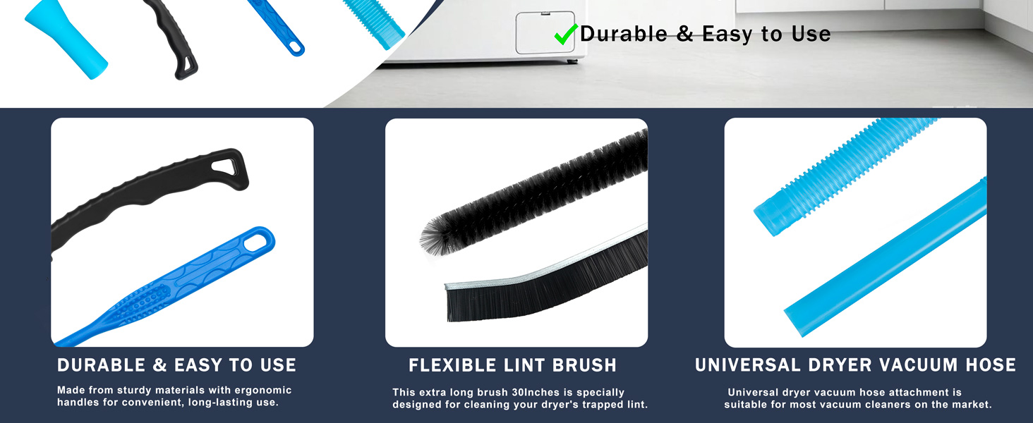 Dryer Vent Cleaner Kit with Dryer Vacuum Hose Attachment