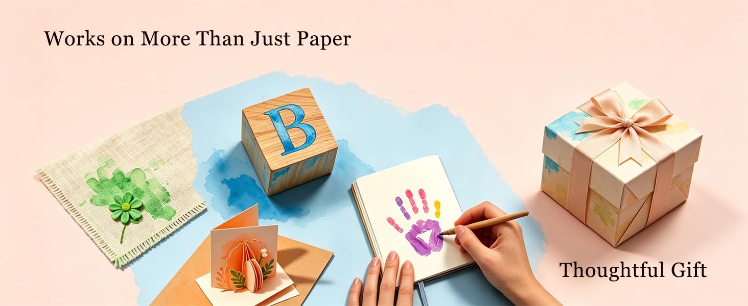 stamp ink pad on paper, fabric, wood, and card, washable ink for multiple surfaces