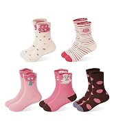 SPTRAMLE Girls Warm Socks, Kids Winter Socks for Toddler Girls (1-12 Years), 5 Pairs Thicken Crew...