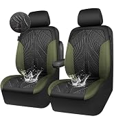 CAR PASS Waterproof Car Seat Covers Front Seats Covers Neoprene Wetsuit, All-Weather Non-Slip Dur...