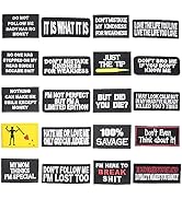U-Sky Sew or Iron on Patches, Mix 20pcs Various Funny Slogan Iron Letter Patches for Clothing, fo...