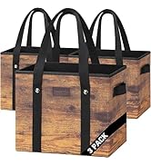 DSDCDJ Reusable Grocery Bags - Heavy Duty Reusable Shopping Bags with Hard Bottom & Long Handles,...