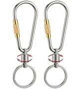 TPFEV Mini Titanium Locking Carabiner with 360° Swivel & Side Push Easy Open Key Ring – Heavy Dut...