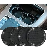Valleycomfy 4PCS Bling Car Coasters, Universal Vehicle Bling Car Accessories -2.75 inch Silicone ...