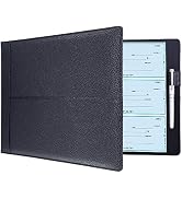 Antner 7 Ring Business Checkbook Binder for Business Checks, 600 Checks Capacity, PU Leather Chec...